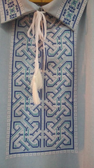 Сорочка мужская славянская с коротким рукавом (грудь)