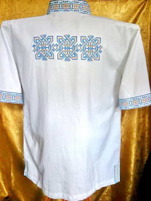 Сорочка с накладными карманами (спинка)