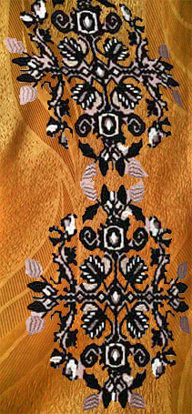 Платье коралловое (орнамент)