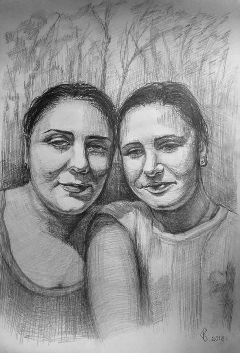 Портрет мамы и дочери
